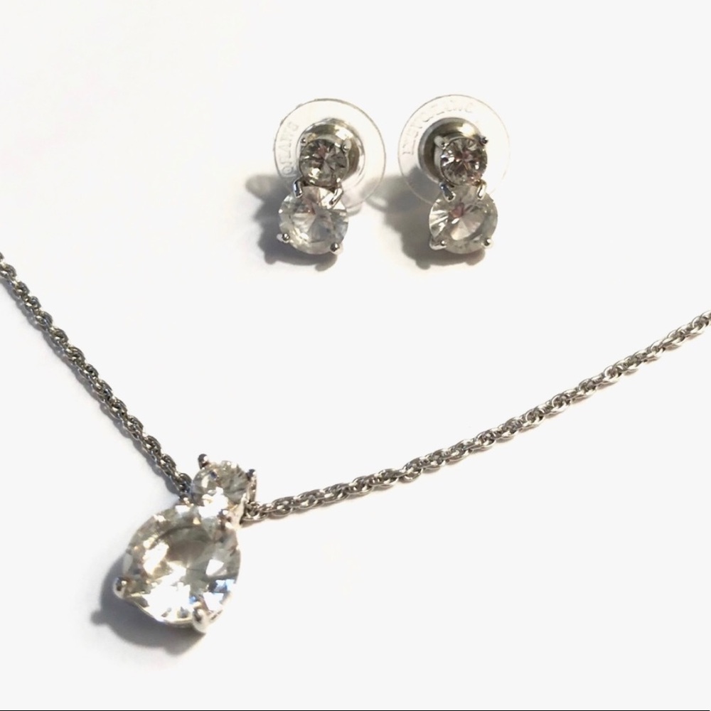 Swarovski Set Double Crystal Necklace & Earrings